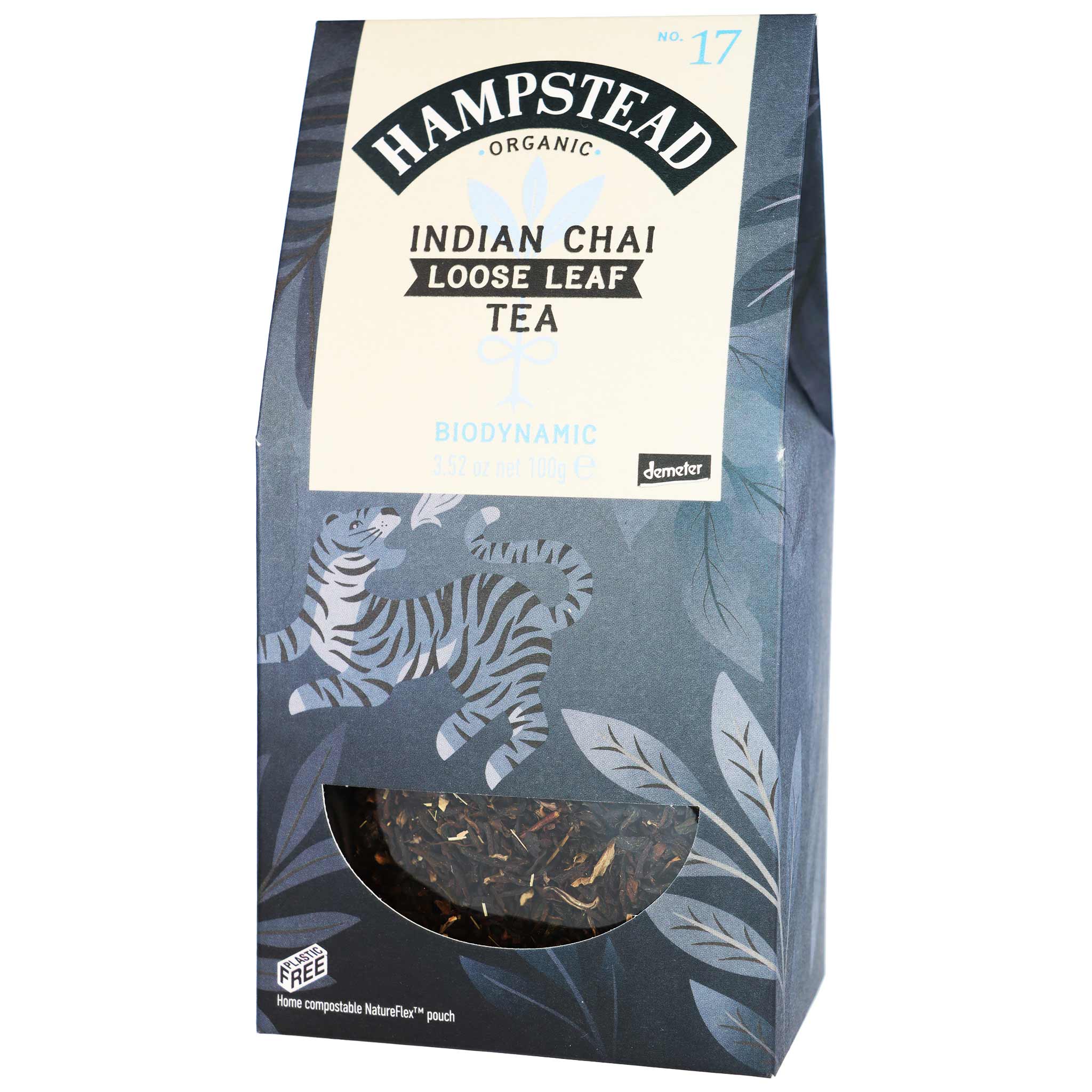 Hampstead Tea, Organic Indian Chai Loose Leaf Tea, 100g Packung aus England