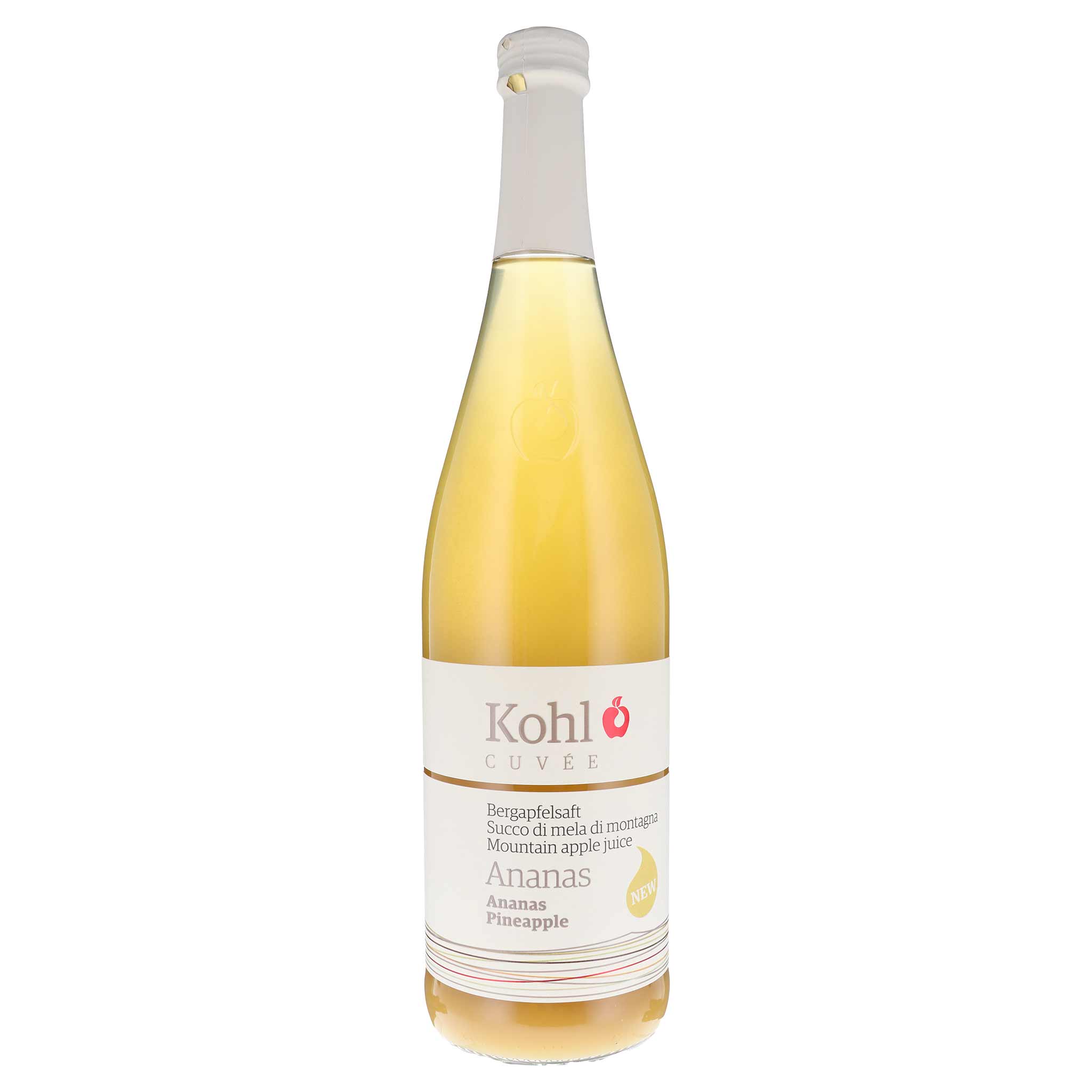 Kohl Bergapfelsaft Ananas 75 cl Flasche aus Südtirol, Italien