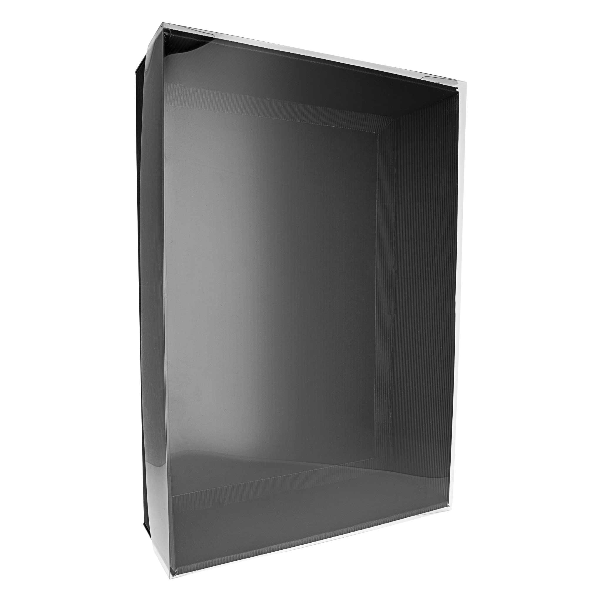 3er Sichtbox schwarz von Optipac, hergestellt in St. Gallen, Schweiz